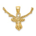 14K 2-D Deer Head 8-Point Buck Charm