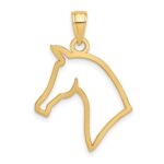 14K Cut-Out Horse Head Profile Charm - Image 4
