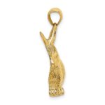 14K Textured Sitting Rabbit Charm - Image 2