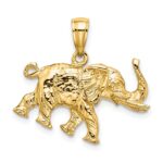14K 3-D Elephant Profile with Tusk Charm - Image 4