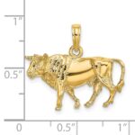 14K 3-D Bull with Horns Charm - Image 3