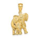 14K 2-D Elephant with Raised Trunk Charm