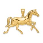 14K Polished Trotting Horse Charm