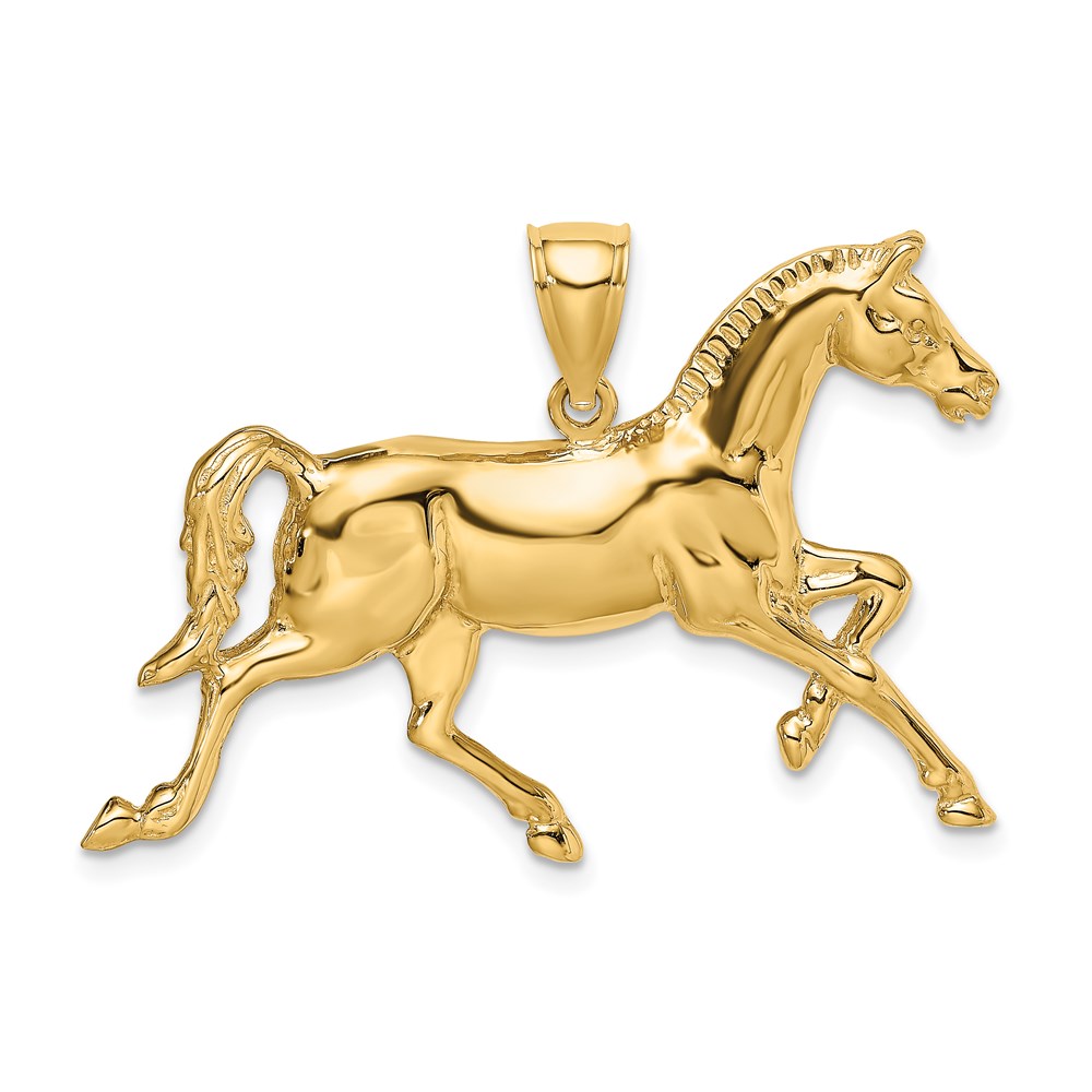 K6538.jpg 14K Polished Trotting Horse Charm - Image 1