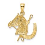 14K Horse Head with Shoe and Crop Charm - Image 4