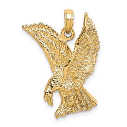 14K Eagle Landing with Wings Up Charm