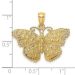 14K Textured Butterfly Pendant - Image 3