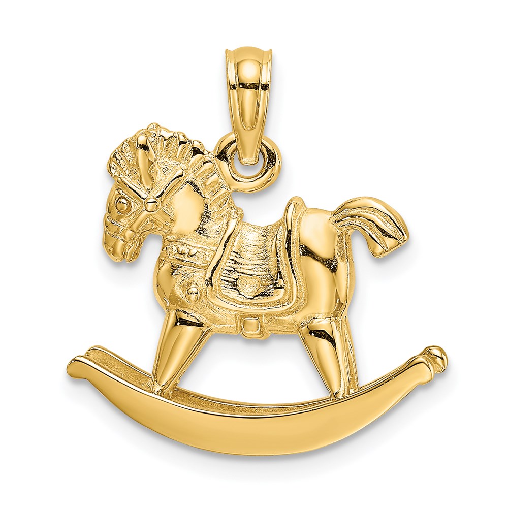 K6597.jpg 14K 3-D Playful Rocking Horse Charm - Image 1