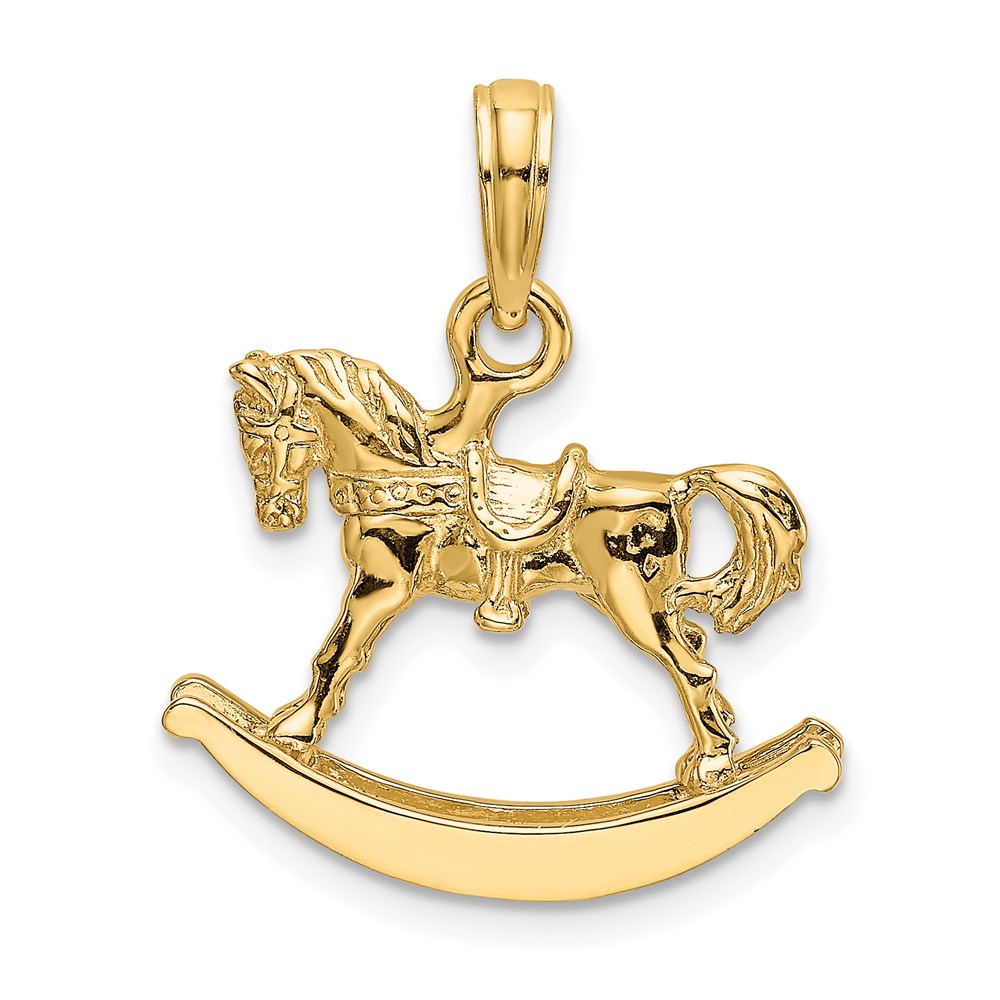 K6598.jpg 14K Polished 3-D Rocking Horse Charm - Image 1