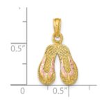 14k Pink Enameled 3-D Double Flip-Flop Charm - Image 2