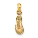 14k  3-D Pink Enameled Single Flip-Flop Charm - Image 2