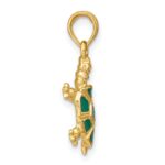 14K with Green Enamel Land Turtle Charm - Image 2