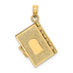 14K Enameled 3-D Moveable LOVE Bible Verse Flower Book Pendant - Image 3