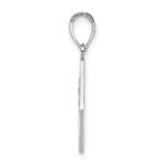 14K White Gold Red Enameled Textured Back Caduceus Medical Disc Charm - Image 2