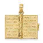 14K Blue Enameled 3-D Bible with Lord's Prayer and Moveable Pages Pendant - Image 8