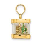 14K 3-D Moveable Enamel Fish in Aquarium Charm - Image 2