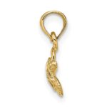 14K Small Textured and Brown Enameled Sea Turtle Charm - Image 2