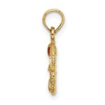 14K Red and White Enameled Life Preserver Ring Charm - Image 2