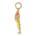 14K Yellow Enameled Tropical Drink with Multi-Colored Umbrella Charm - Image 2