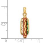 14K 3-D Multi-color Enameled Hot Dog with Bun Charm - Image 3