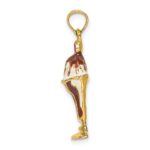 14K Brown and White Chocolate Ice Cream Sundae with Cherry Top Charm - Image 2