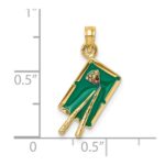 14K Green Enameled 3-D Pool Table Charm - Image 3