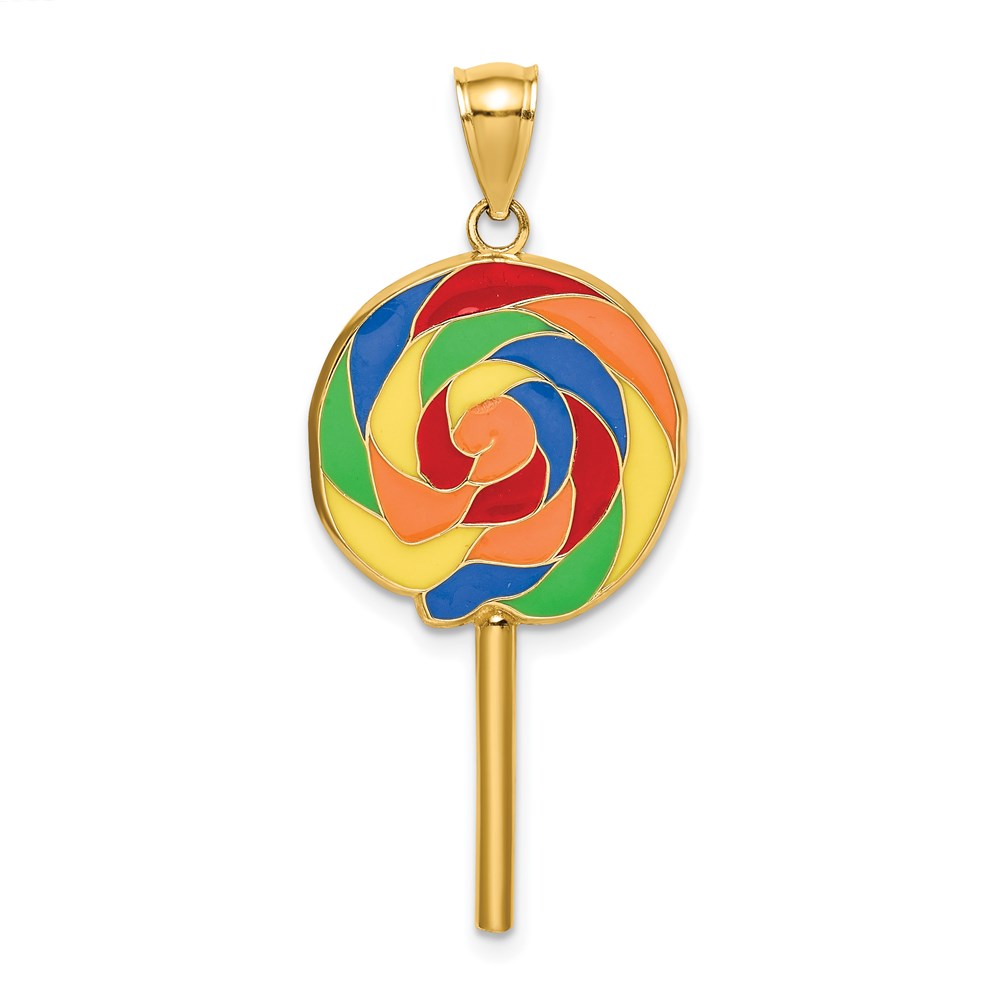 K6882.jpg 14K 3-D Multi-Color Enameled Lollipop Charm - Image 1