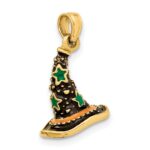 14K 3-D Enameled Witch Hat Halloween Charm - Image 5