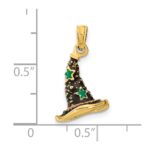 14K 3-D Enameled Witch Hat Halloween Charm - Image 3