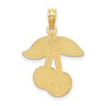 14K Red and Green Enameled Cherries with Leaf Charm - Image 3