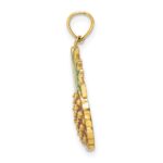 14K 2-D Brown and Green Enameled Pineapple Charm - Image 2