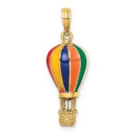 14K Enameled 3-D Hot Air Balloon Charm - Image 3