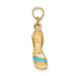 14K 3-D Aqua Enamel Open Toe High Heel Charm - Image 2