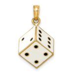 14K 3-D Enamel Dice Charm - Image 4