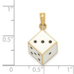 14K 3-D Enamel Dice Charm - Image 3