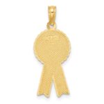 14K GREATEST MOM Enameled Pink Ribbon Charm - Image 4