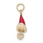 14K 3-D Red and White Enameled Santa Hat Charm - Image 2