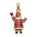 14K 3-D Enameled Santa Charm - Image 4