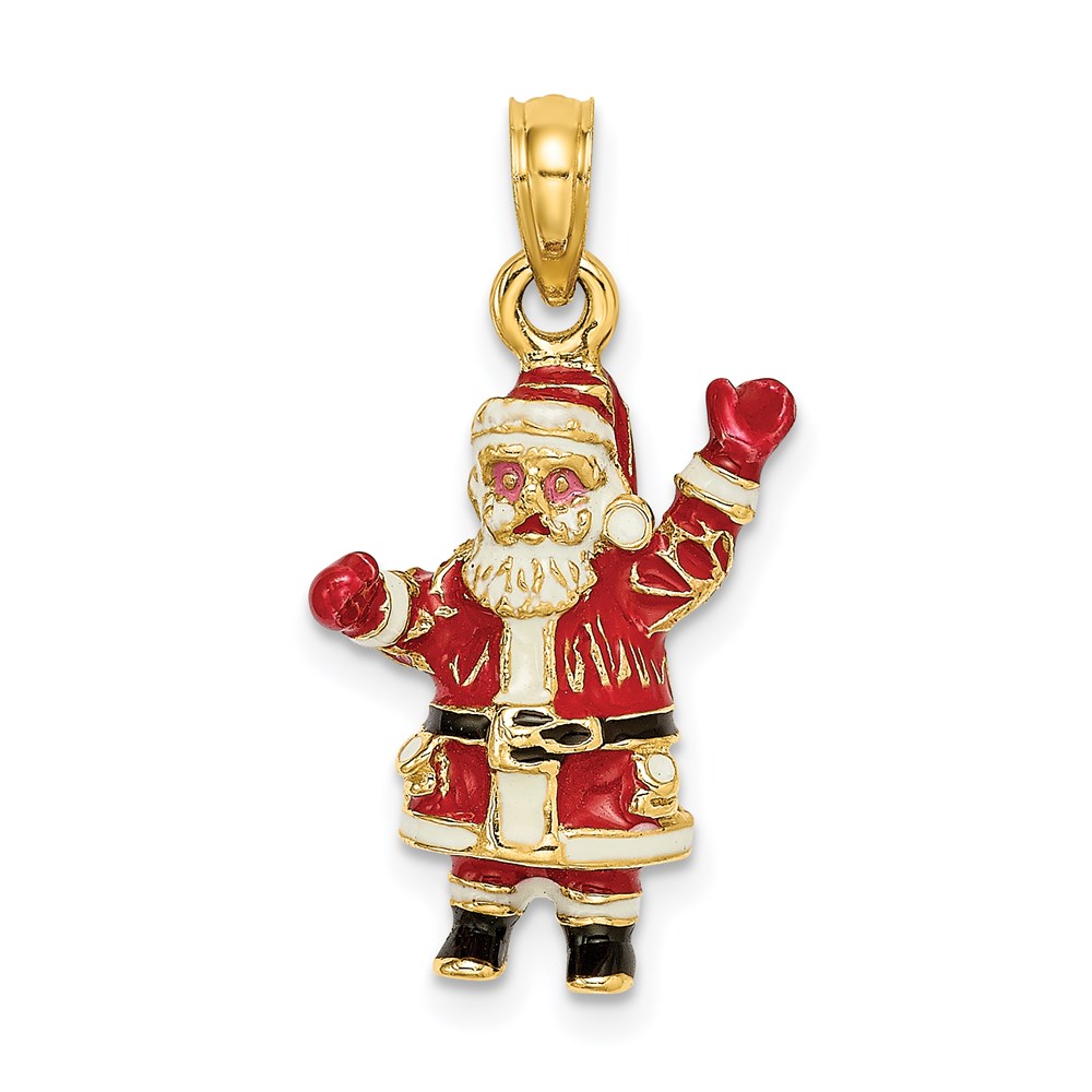 K6984.jpg 14K 3-D Enameled Santa Charm - Image 1