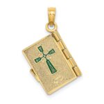 14K 3-D Moveable Enameled AN IRISH PRAYER Book with Clover Charm - Image 4