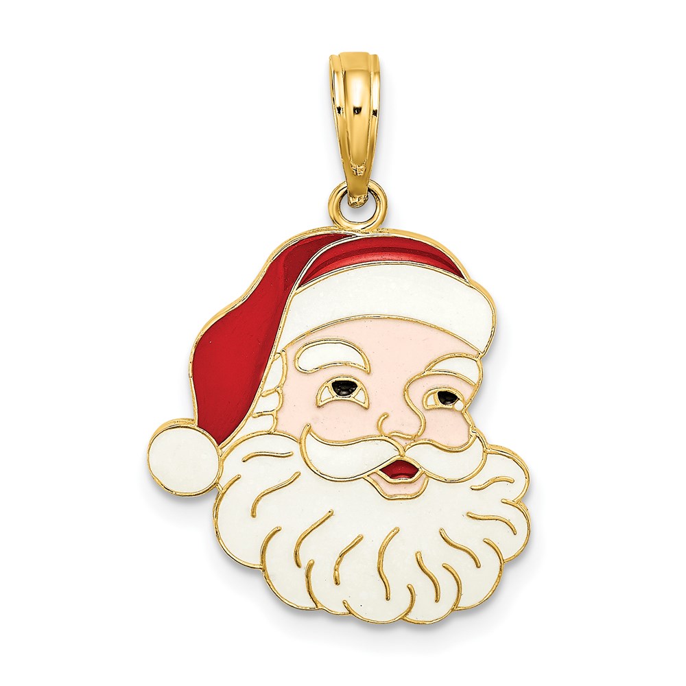 K6992.jpg 14K Enameled Santa Face Charm - Image 1
