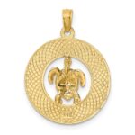 14K with Green Enamel Turtle SARASOTA Circle Charm - Image 4