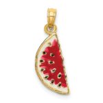 14K Multi-color Enameled 3-D Watermelon Charm - Image 4