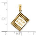 14K Black and White Enameled 3-D Cook Book Charm - Image 3