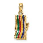 14K 3-D Multi-Color Enameled Beach Lounge with Moveable Support Chair Charm - Image 5