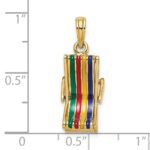 14K 3-D Multi-Color Enameled Beach Lounge with Moveable Support Chair Charm - Image 3