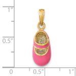 14K Pink Enameled 3-D Baby Shoe Charm - Image 3
