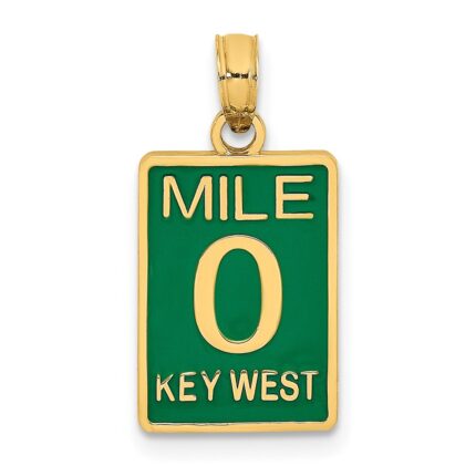14K Green Enamel MILE 0 / KEY WEST Charm