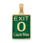 14K EXIT 0 / CAPE MAY with Green Enamel Charm