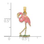 14K 3-D Pink Enameled Flamingo Charm - Image 3